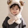 Windproof Winter Baby Hat Thermal One-piece Pullover Hat Soft Kids Hat Hooded Scarf
