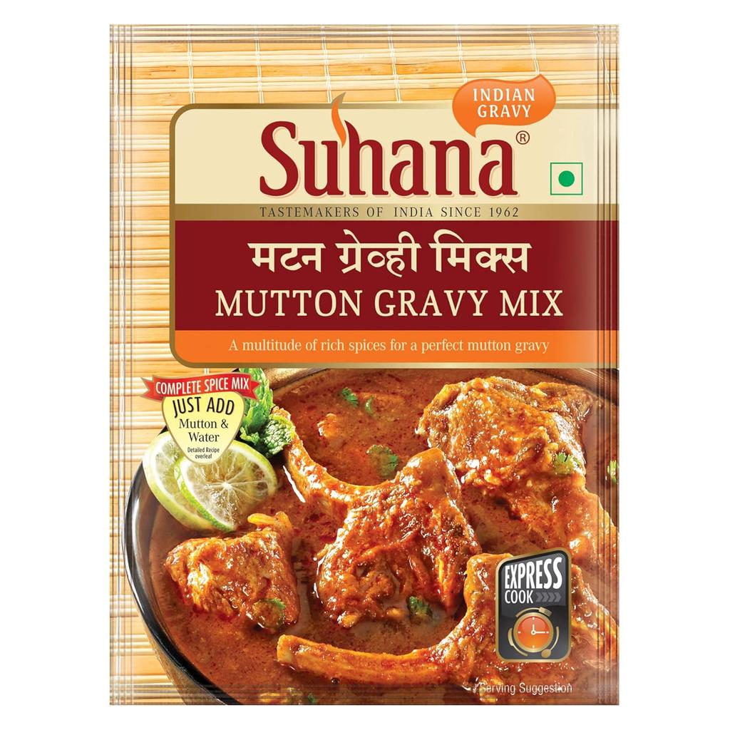 Suhana Mutton Gravy Spice Mix 80g Pouch Pack Of 3 Authentic Indian Curry Masala Blend Quick Cooking Restaurant Style