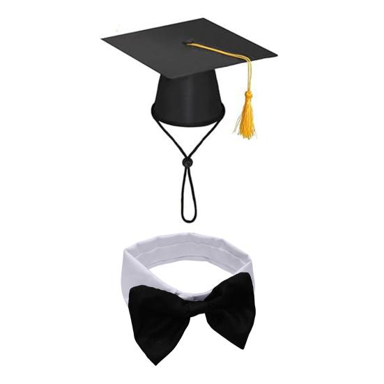 1 комплект нарядов для выпускного в виде гуся из газона, черная шляпа бакалавра, галстук-бабочка, украшение для статуи гуся для двора, нарядная одежда, аксессуары для костюмов