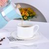 Роскошный набор из костяного фарфора с золотым ободком - Кофейная чашка и блюдце - Чисто-белая керамика в английском стиле для отелей и европейского кофейного сервиса