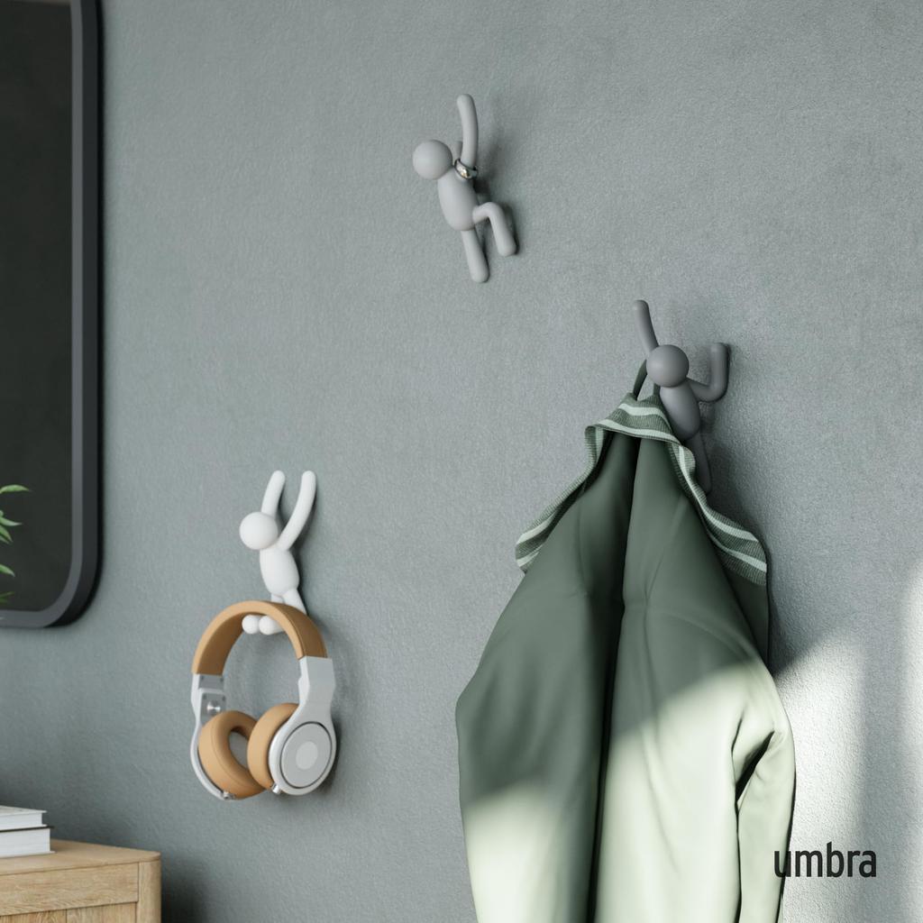 Настенные крючки Umbra BUDDY Серо-пастельные 3 шт. АБС-пластик Грузоподъемность 2 кг