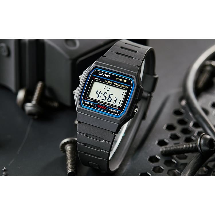 Casio Унисекс ДЕТСКИЕ Черные Часы F-91W-1 F-91W-1