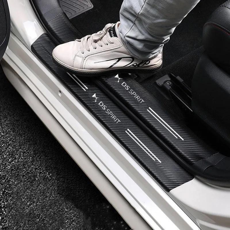 AXSR8 Carbon Fiber Protective Film for Citroen DS SPIRIT DS5 DS6 DS3 DS4 DS7 C3 Elysee Car Door Sill Scuff Plate Sticker Accessories