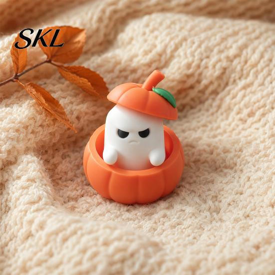 Ghost Style Decor Halloween Ornament, 3D Printed Pumpkin Design Figure, Figure Mini Desktop Decoration for Scented Candles