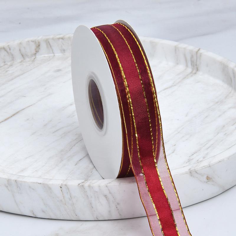 Декоративный романтический и уютный алфавит ручной работы с золотым краем из атласной пряжи, прозрачная лента, цветная лента для упаковки торта на день рождения, галстук, цветочные украшения