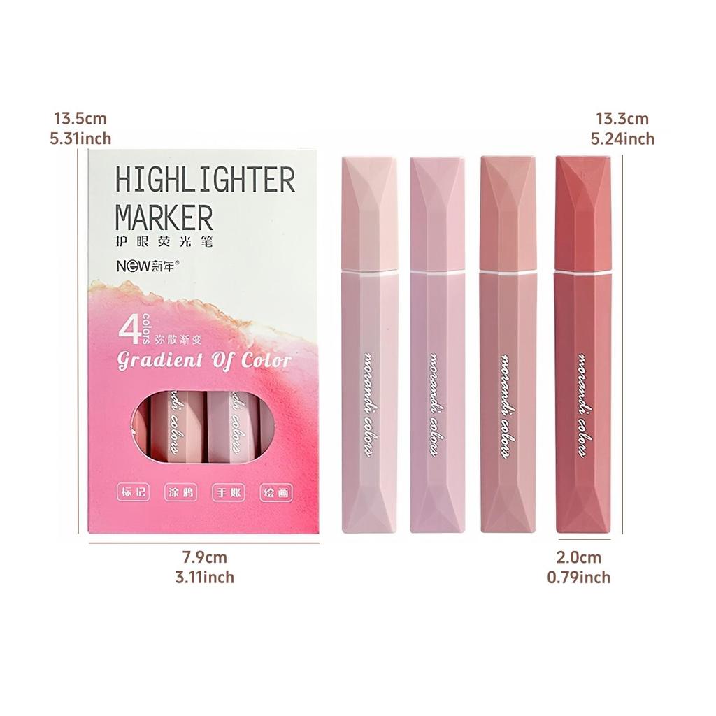 4 шт. Morandi Color Highlighter маркеры набор градиентных цветов кисть наконечник для рисования живопись