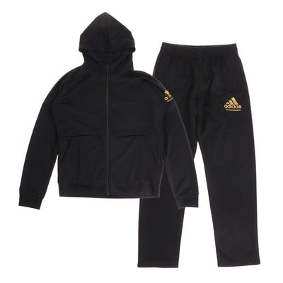 Боевой подлинный спортивный костюм и [Adidas Sports] (Верх Низ) TR-73 Мужской/Унисекс (Черный/Золотой, L)