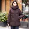 Mom's winter new loose warm cotton-padded women's cotton-padded jacket medium and long thickened hooded down cotton-padded women's jacket