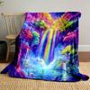 Colorful Fantasy Rainbow Waterfall Scene print blanket soft and cozy perfect for the living room bed sofa or a nap,gift