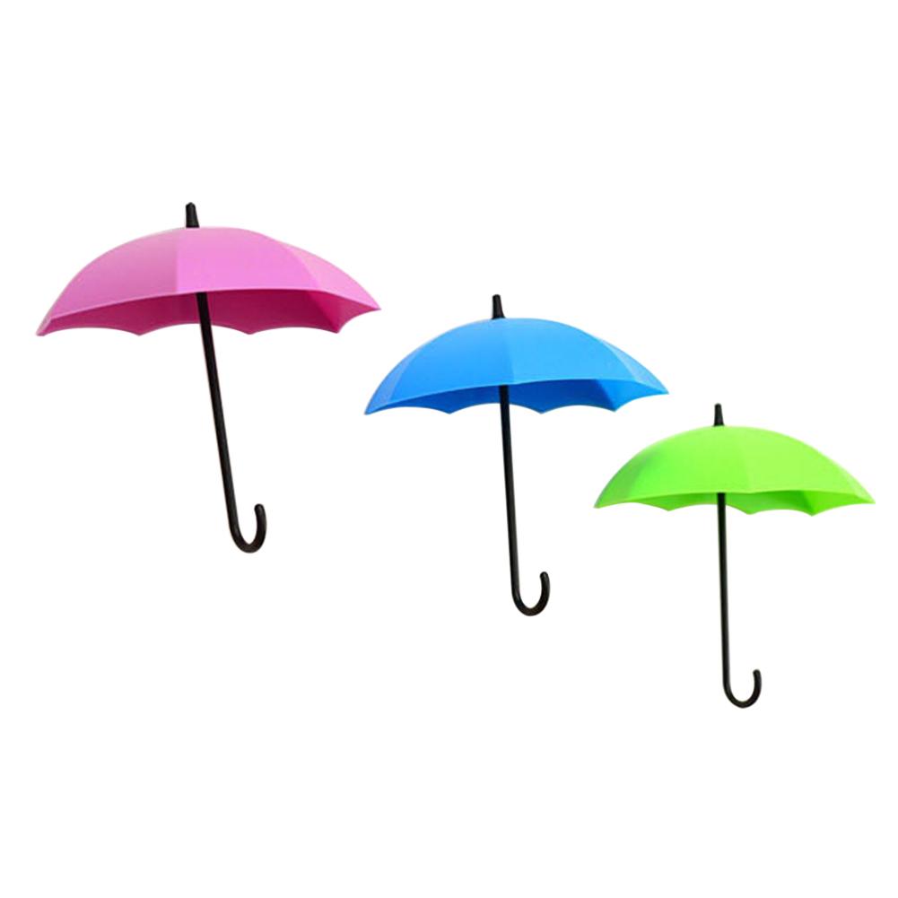 Yousheng 3шт милый зонтик настенный крючок ключ подвесная сумка держатель для кистей декоративный органайзер