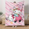1pc Hello Kitty's Pink Adventure Soft Throw Blanket, Decorative Blanket, Living Room, Travel, Camping, Car Blankets, Beach, Office Naps, Perfect Gift
