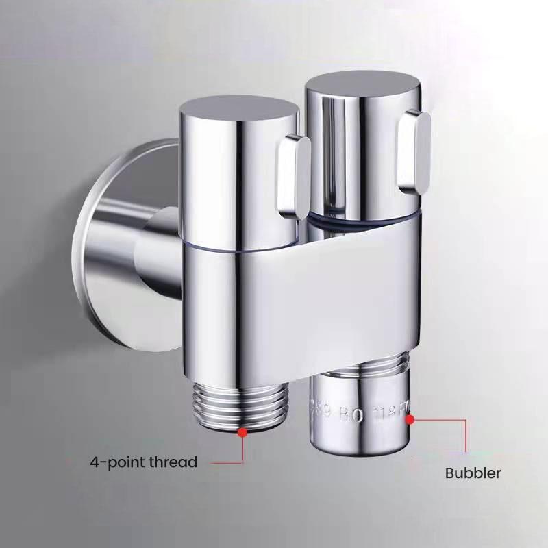 1 шт. G1/2 из цинкового сплава, трехходовой угловой клапан для наполнения, настенное крепление один в два, распылитель для очистки воды, аксессуары для ванной комнаты