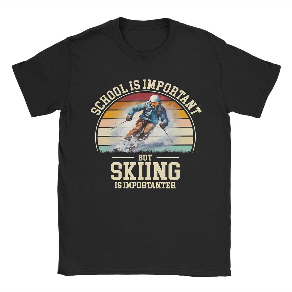 Ski Dad Funny Cute Winter Skiing TShirt Beach 100 Cotton T Shirts For Mens Fashion Design Shirt ShortSleeved Y2K Fun Top Tees