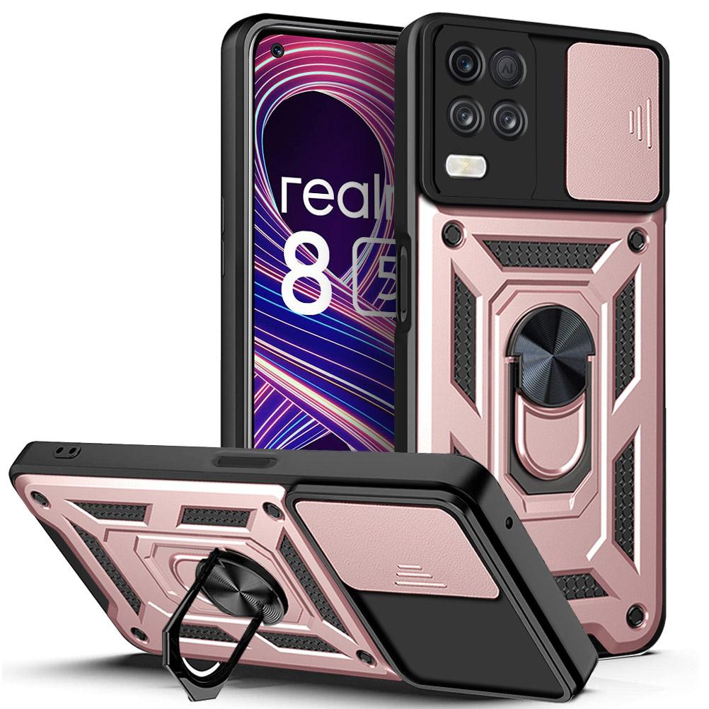 Чехол для Realme 8i Чехол Realme 8 Чехол для Realme 8 Pro 8s 5G 8i Магнитное кольцо-держатель Бронированный чехол для телефона Защитная задняя крышка со сдвижной защитой камеры
