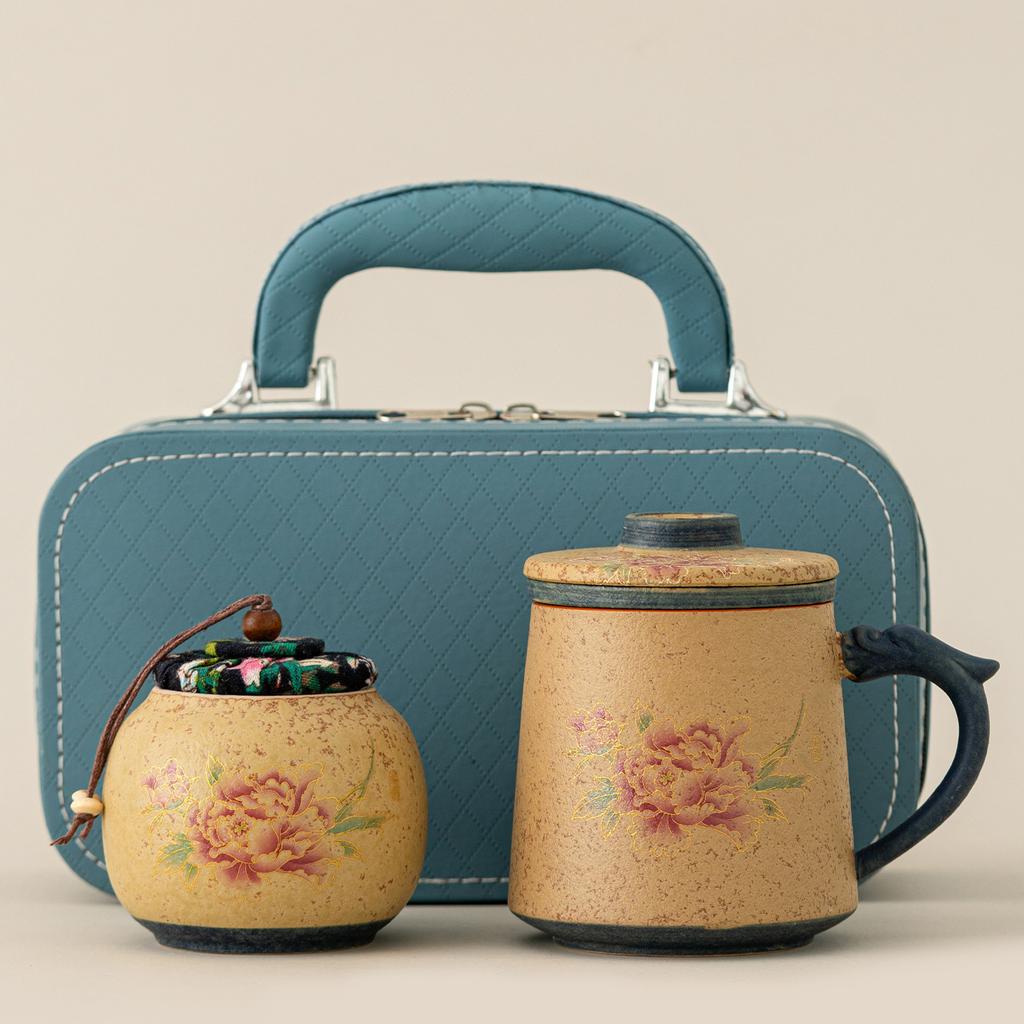 Tea separation flint red coarse pottery new Chinese tea cup with lid filtration large capacity water cup household tea cup