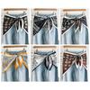 Satin Waist Triangle Scarf Belt Ethnic Style Shirt Extender Fashion Silk Scarf  Women's Fashion