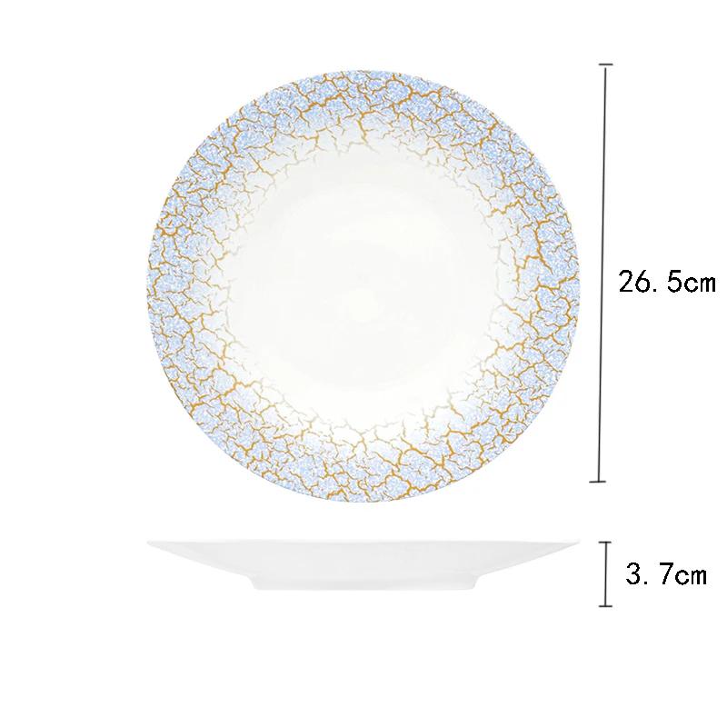 Керамическая тарелка в стиле ретро-дворца, креативная круглая тарелка для стейка, десерта, изысканные обеденные тарелки для отелей класса люкс, домашняя утварь