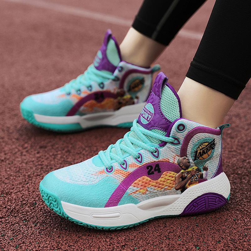 Весенне-летние популярные баскетбольные кроссовки для детей среднего и старшего возраста, памятные кроссовки Mamba, повседневная спортивная обувь для мальчиков, дышащая детская обувь