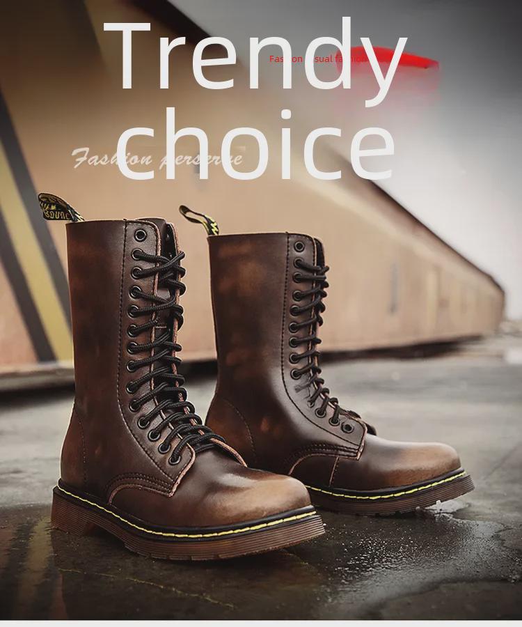 Модные кожаные ботинки на шнуровке для отдыха на открытом воздухе на лето 2022 года для пар