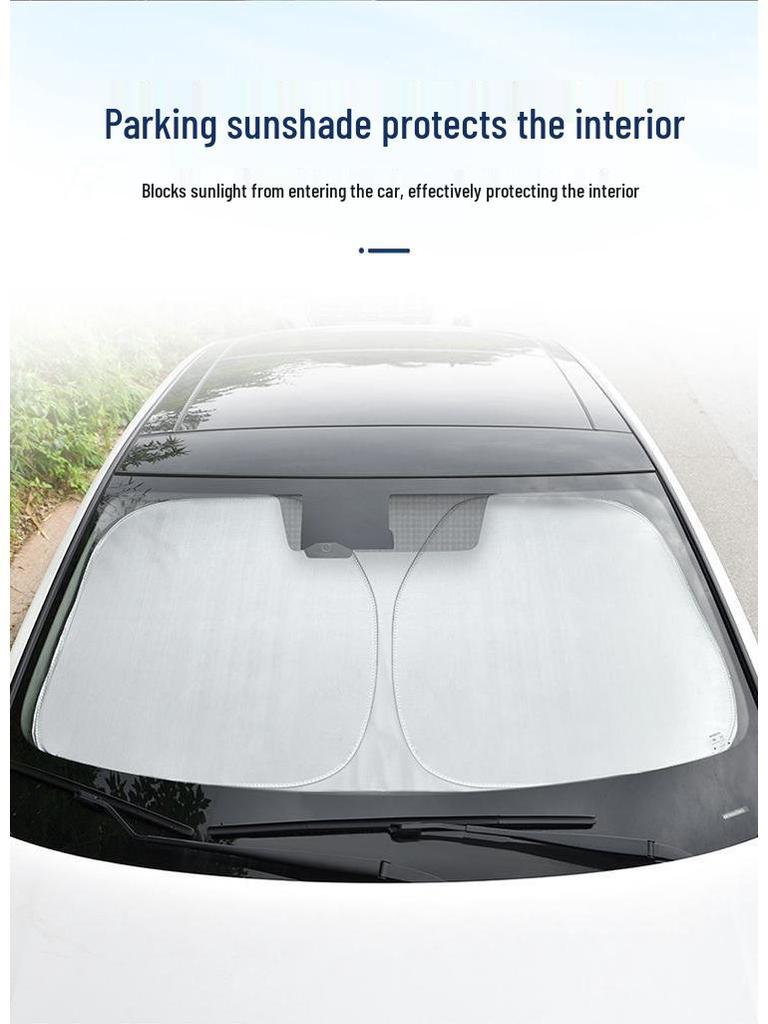 Car Front Windshield Folding Sunshade: Heat Insulation Curtain