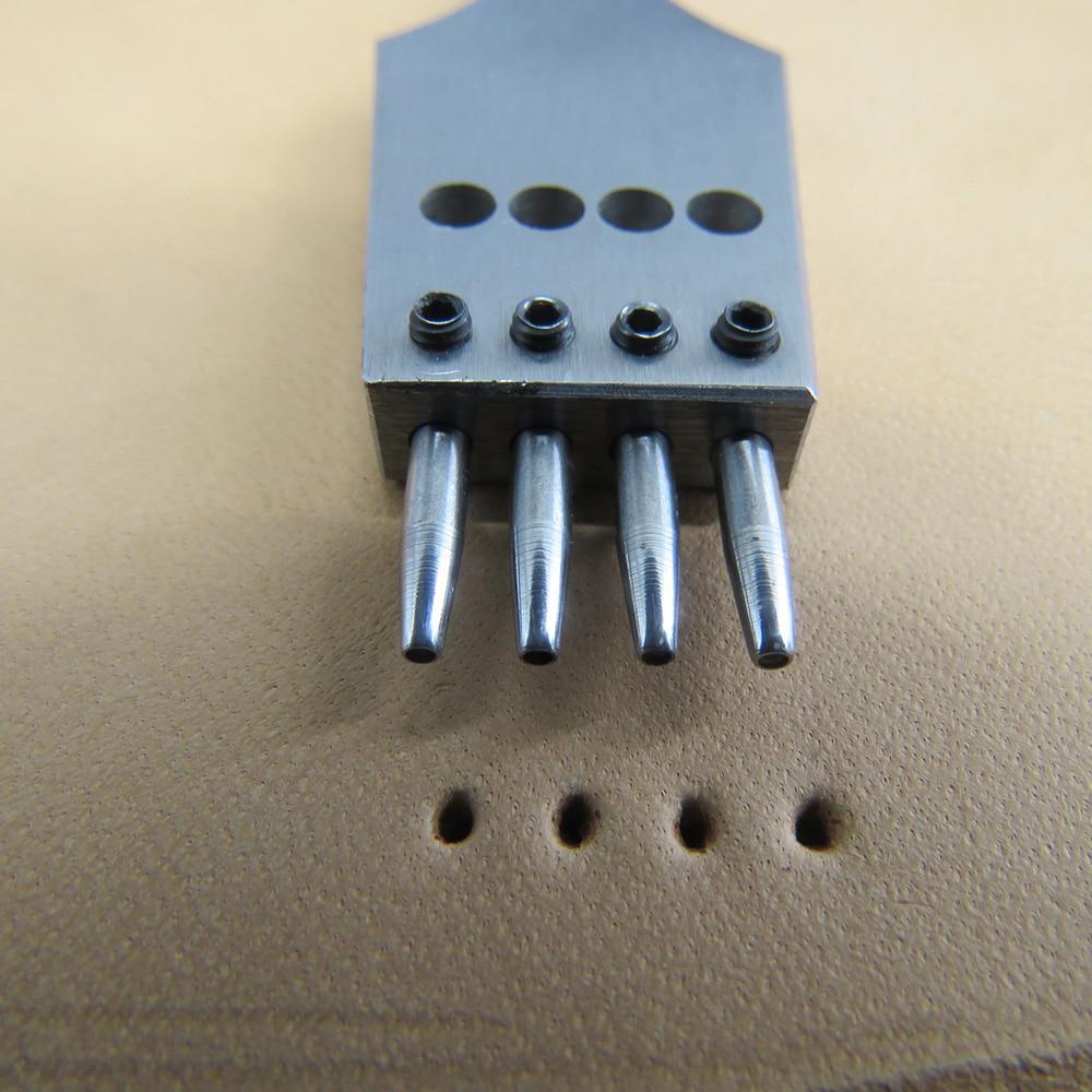 3 шт./компл. 3/3,38/3,85/4 мм кожаное ремесло с круглым отверстием, колющее железное долото, съемная головка для вышивания кожи, инструменты для перфорирования 2/4/6 зубов