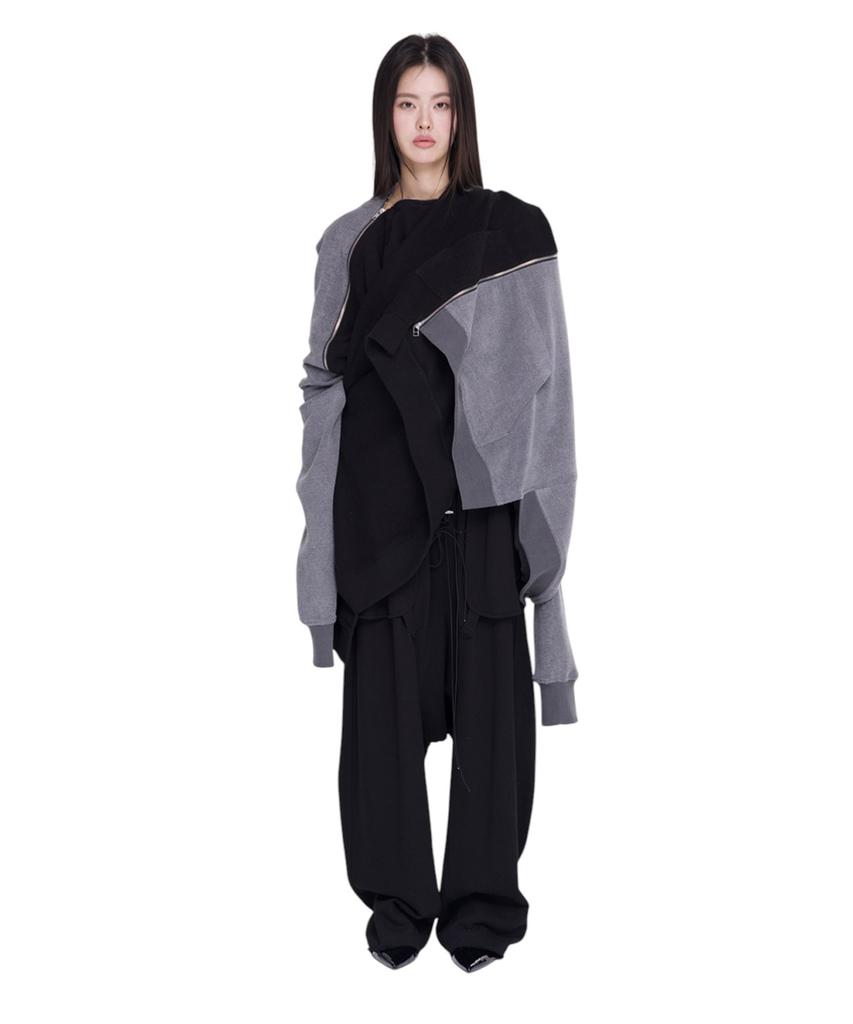 Asparagus Curved Zip-Up Jacket