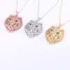 European and American Diamond Tiger Head Pendant Rose Gold Tri Color Korean Alloy Necklace