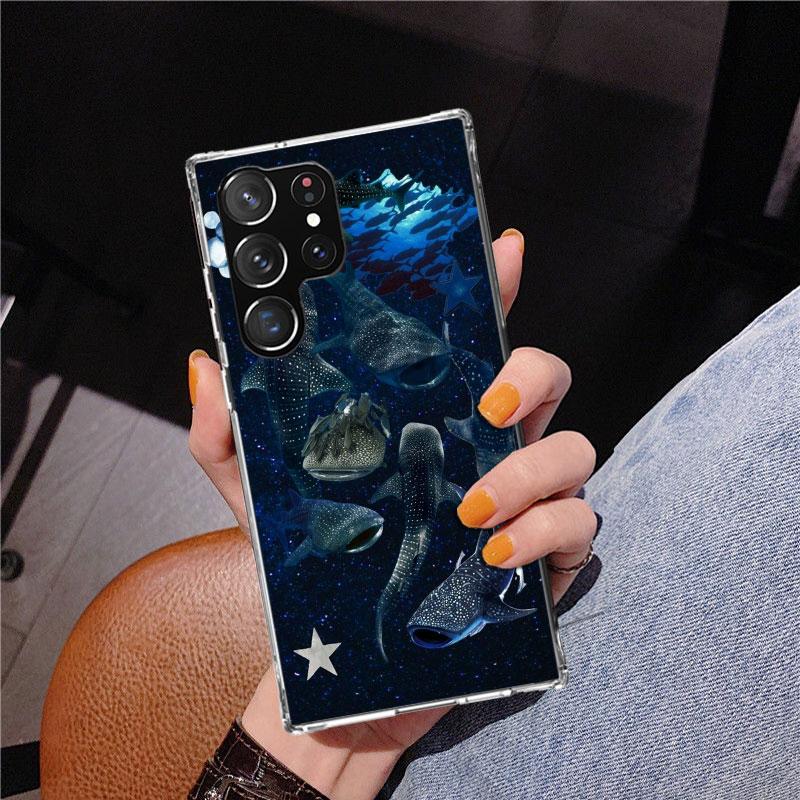 Чехол для телефона Samsung Galaxy S26 S25 Edge S23 S24 Ultra S22 Plus S21 S20 FE с рисунком китовой акулы из океана Уникальный чехол Мягкий чехол Galaxy S2
