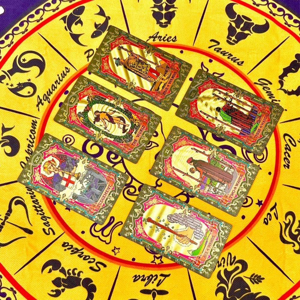 12 зодиакальных карт, черное золото, небесная золотая фольга, колода Таро Райдера Уэйта, 78 шт., водонепроницаемые карты из ПВХ, износостойкие, 12*7 см