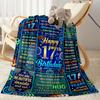 17th Birthday Celebration Blanket Soft Warm Cozy Suitable for Livingroom Office Chair Couch All-Season Use Modern Style Birthday Christmas Gift Blanke