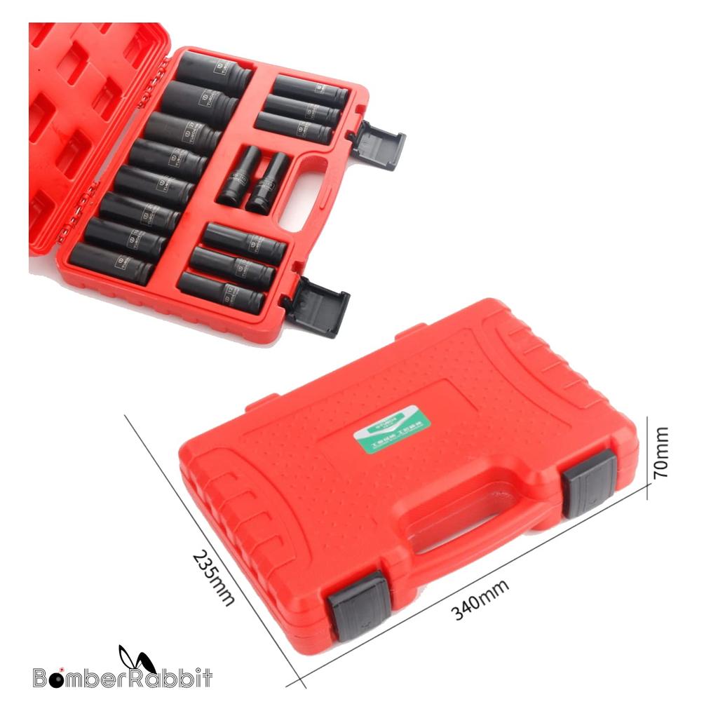 Impact deep socket wrench set with electric air air power adapter Amazon bit driver driver driver deep electric electric drill [BomberRabbit] 16-piece