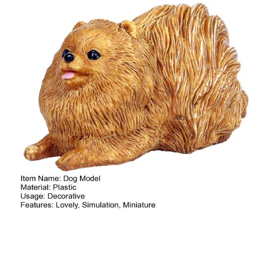 Симуляция Модель Померанского Шпица Живой Внешний Вид Животное Ремесло Украшение Реалистичная Статуэтка Щенка Миниатюрная Фигурка Твердый Пластик Игрушка Собака Домашний Питомец Настольная