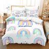 Trendy Pastel Colors Rainbow Bedding Set Boys Duvet Cover 150X210 200X200 With Pillowcases And Zipper