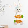 Деревянное пасхальное украшение, подвесное украшение в виде кролика, морковки, подвеска с надписью «Счастливой Пасхи» для входной двери дома, гостиной, сада