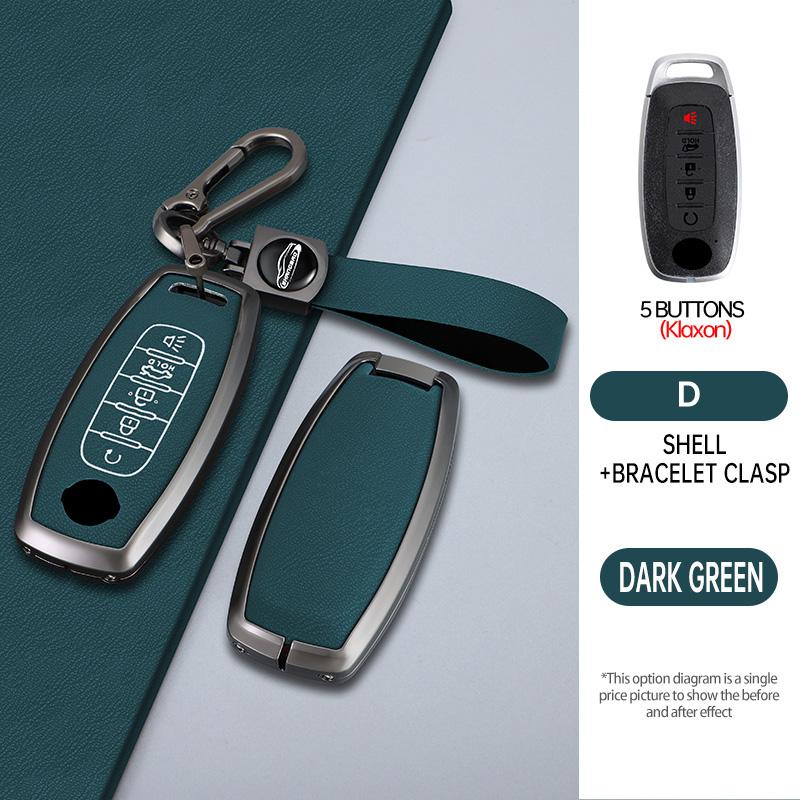 Zinc Alloy Car Key Case for Nissan Versa Maxima Rogue Armada Sentra Qashqai X-Trail 2/3/4/5Buttons 2022 2023 2024 Accessories