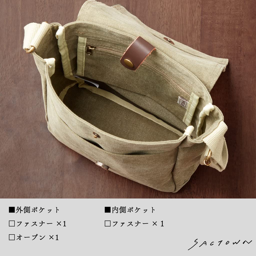 Canvas workshop Shoulder Bag Bag Canvas Shoulder Bag Crossbody B5 3X55 Khaki [Shoulder Men's Women's Canvas]