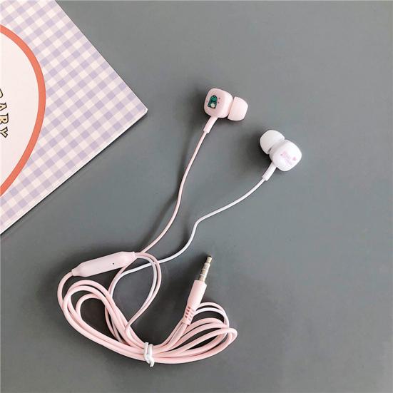 Universal Cute Cartoon Earbuds Bass In-Ear Wired Mic Earphone with Storage Box