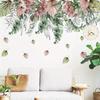 Watercolor Green Leaves Tropical Plants Wall Stickers for Living Room Bedroom Wall Corner Decals Pink Leave PVC Stickers