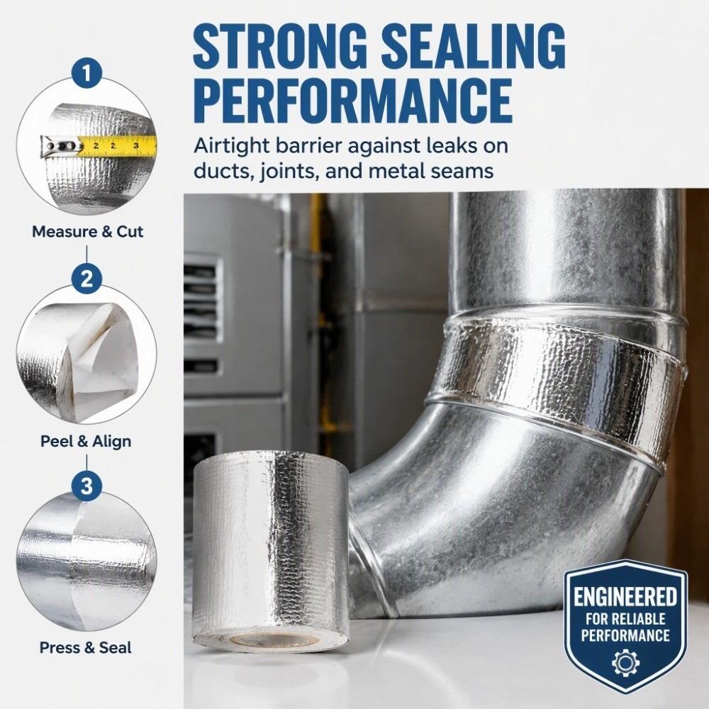 Watertight Seal Heat Resistant Tape Airtight Seal Reflective Tape Ductwork