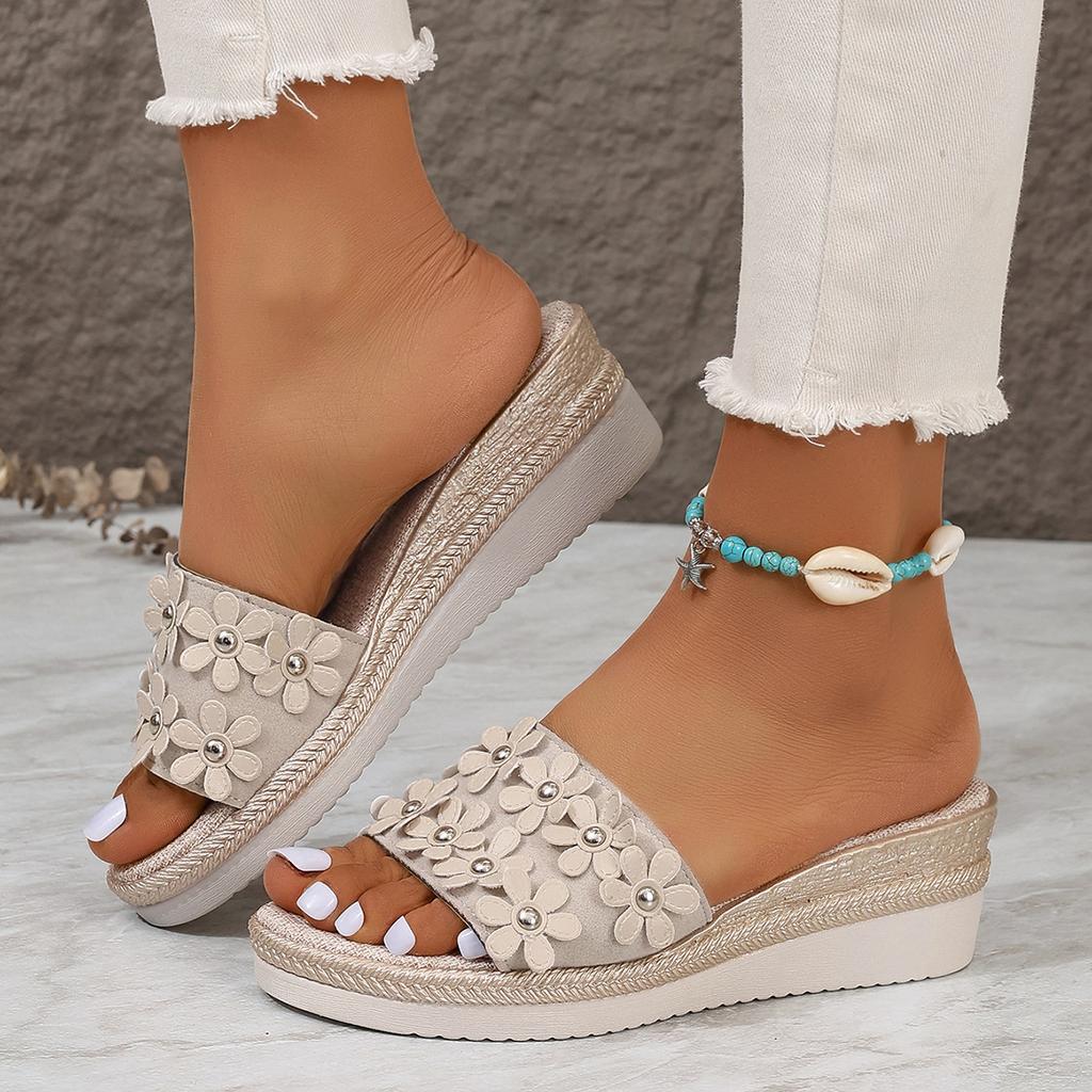 Модные летние тапочки для женщин. Босоножки на танкетке. Босоножки с открытым носком. Женские повседневные шлепанцы. Женские пляжные тапочки. Повседневные нескользящие шлепанцы.