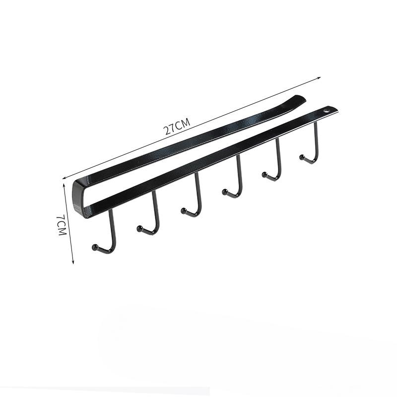 Kitchen Iron Seamless Nail Free Hook Cabinet Storage Rack Multi-functional Wardrobe Row Hook Arrangement Rack