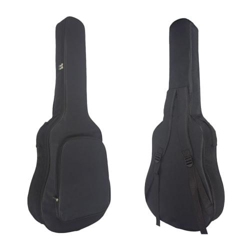 No-brand acoustic guitar bag, soft case, pocket, waterproof, lightweight, shoulder strap, large capacity, black