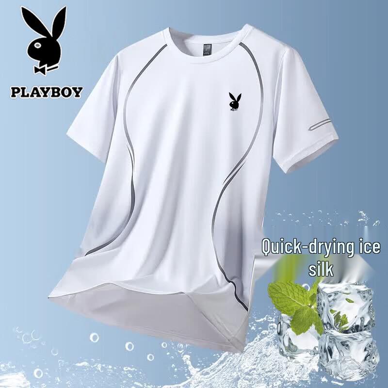 PLAYBOY Мужская быстросохнущая футболка из ледяного шелка