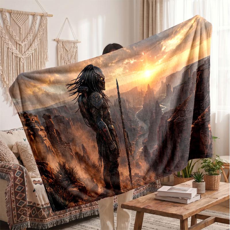 Warm Flannel BlanketPredator Soft Cozy Throw Blanket for Bedroom Couch