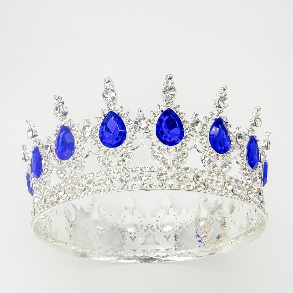 Full Circle Crown Tiara Colorful Baroque Retro Full Diamond Jewelry Wedding Accessories Crown Bridal Crown