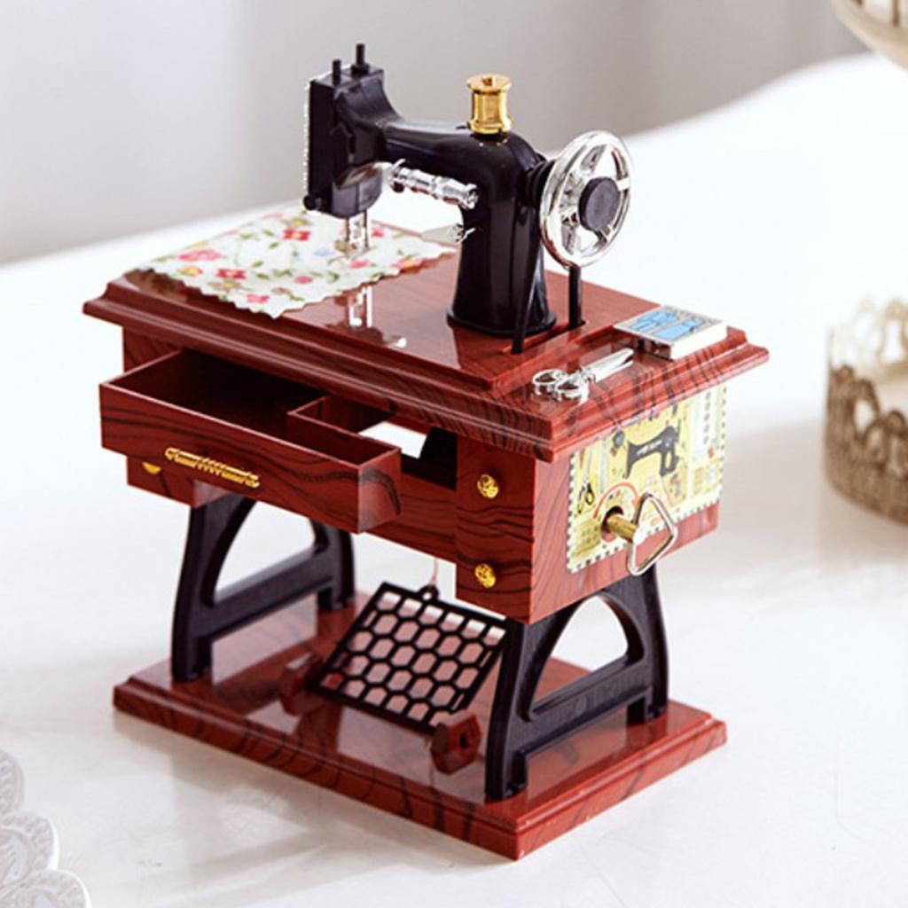Швейная машинка Музыкальная шкатулка Мебель Музыкальная модель шкатулка Пластиковые украшения