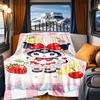1pc Kuromi, Sweet, Bubble RV Flannel Blanket, Pattern Printed Blanket, Sofa Bed Couch Car Office Camping Travel Warm Comfortable Soft Blanke