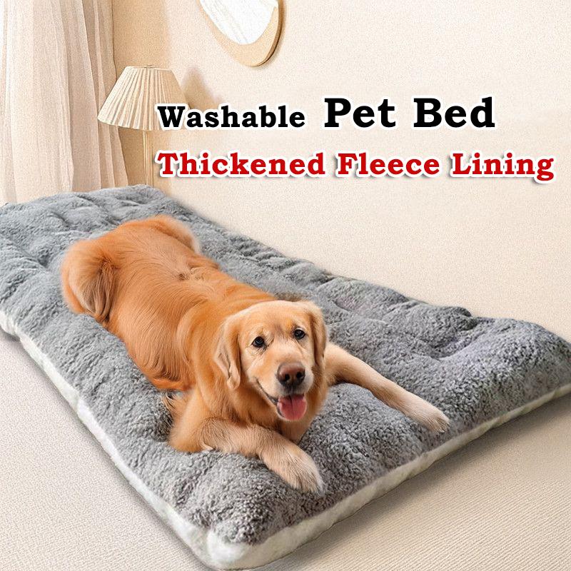 Pet Bed Winter Warm Fleece Pad Thickened Dog Mat Large Size Pet Bedding Soft Plush Cushion Non Slip Bottom Washable Pet Pad