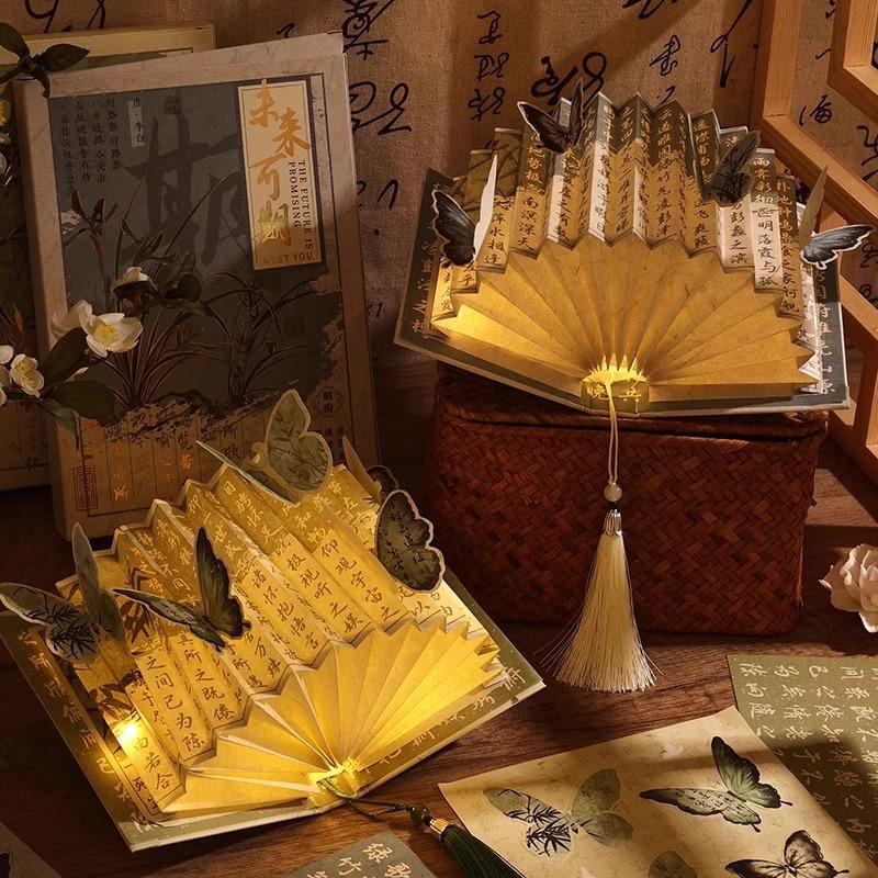 Винтажный книжный светильник в форме веера, сделай сам: Креативный подарок ручной работы и высококлассный ночник для дней рождений и особых случаев