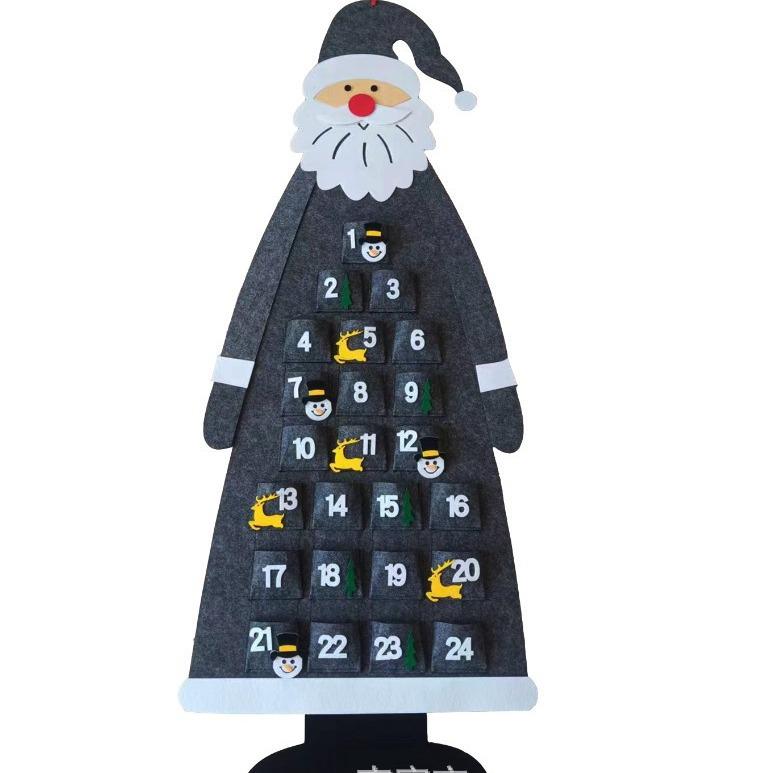 Сделай сам фетровый рождественский адвент-календарь с Сантой и украшениями для детей